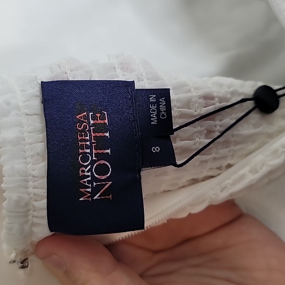 NWT Marchesa Notte size 8 white swiss dot layered tiered dress - Picture 13 of 16